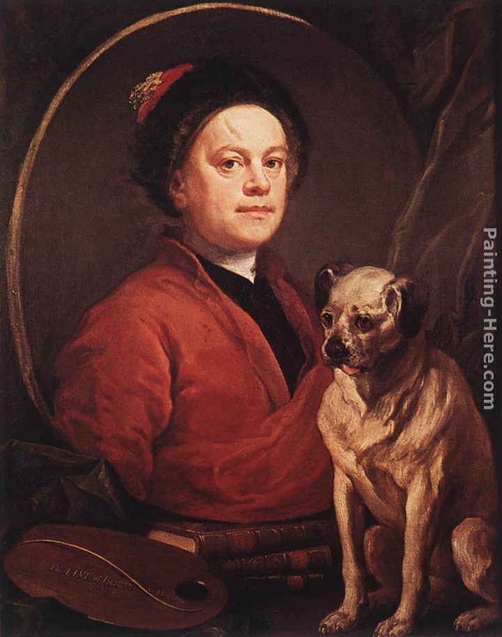 The Painter and his Pug painting - William Hogarth The Painter and his Pug art painting